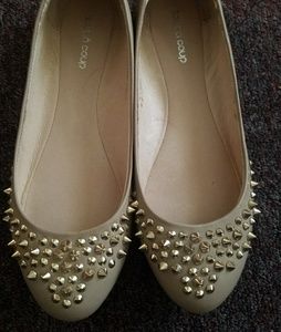 Spiked Tan Flats very cute